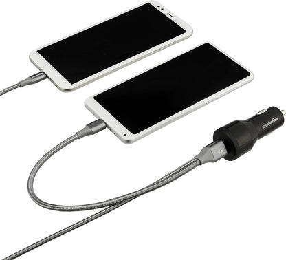 USB C 18W with Power Delivery and 12W USB a Car Charger, Black